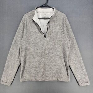 Municipal Sport Utility Gear Pullover Mens Small Gray 1/4 Zip Mock Neck Athletic